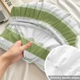 thumbnail image 4 of King Size Fitted Sheet Set - Sage Green Striped 3 Piece Bedding Sets 16" Deep Pocket Fitted Sheet with 2 Pillowcases, Farmhouse Vertical Stripes Geometric Brushed Microfiber Hotel Luxury Bed Sheets, 4 of 9