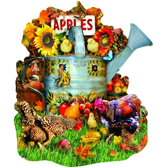 SUNSOUT INC - Fall Watering Can - 1000 pc Special Shape Jigsaw Puzzle by Artist: Lori Schory - Finished Size 25" x 30" - MPN# 97168