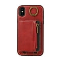 thumbnail image 6 of Allytechgroup Stylish iPhone XS/ iPhone X Wallet Case, Secure Phone Case for Apple iPhone XS/ iPhone X, Multi-functional and Durable, Ring Holder Hand Wrist Stand Shockproof Case for Women Men, Red, 6 of 7
