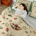 thumbnail image 4 of Homewish Boys Girls Animal Moth Ladybug Dragonfly Bedding Comforter Set 7 Pieces,Botanical Floral Mushroom Full Bedding Set Lightweight,Retro Vintage Aesthetic Fitted Sheet Flat Sheet, 4 of 8