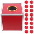 thumbnail image 2 of KAKOWELY square raffle ball box Square Raffle Ball Game Box Multifunctional Storage Ticket Box Card Bonnus Draw Box and Balls For Business Annual Meeting Fundraising Supplies 25 CM Red, 2 of 5