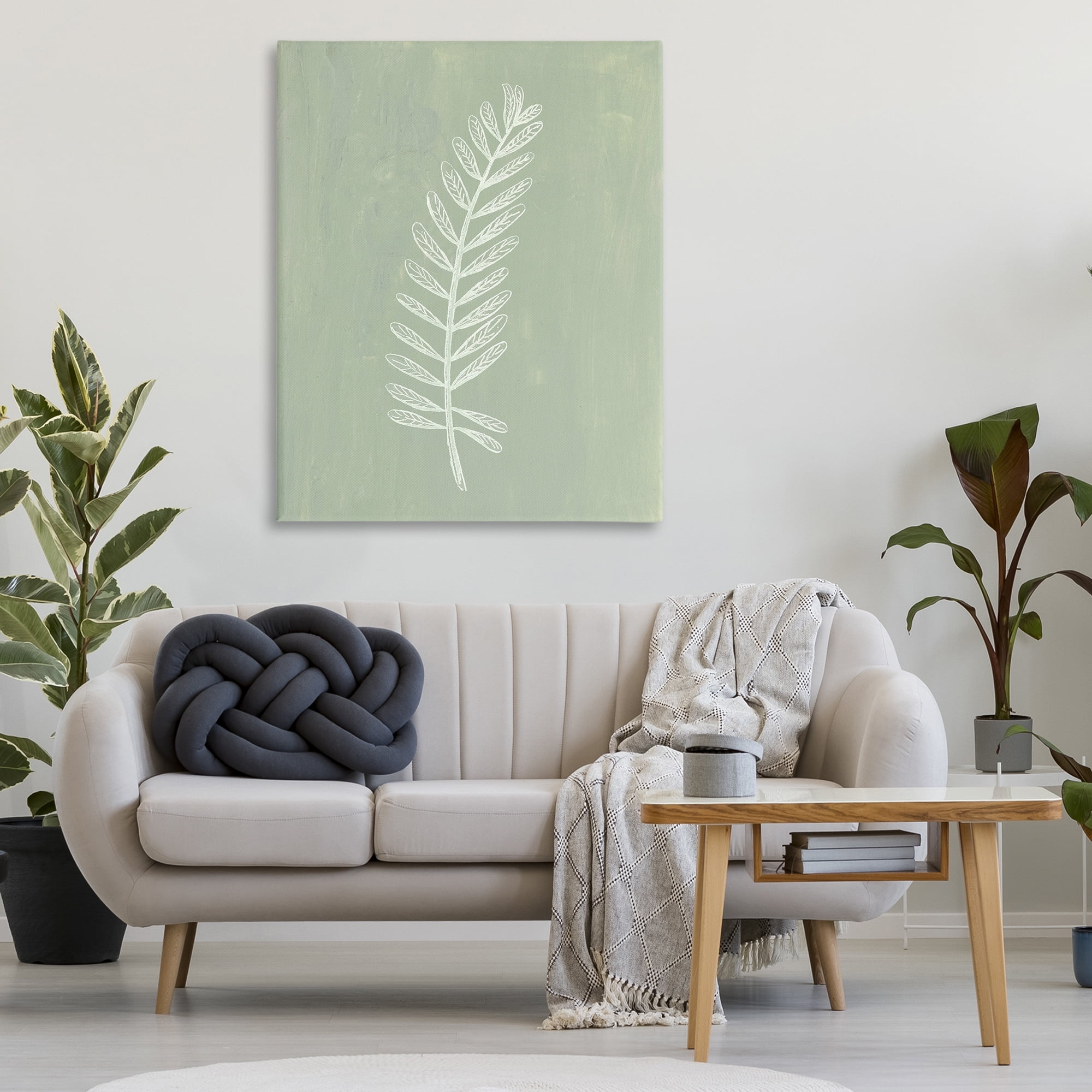 Stupell Industries Simple Fern Impression Plants & Flowers Painting Wrapped Canvas Art Print Wall Art, 36 x 48