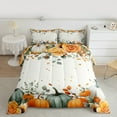 thumbnail image 2 of Manfei Teens Cartoon Pumpkin Bedding Comforter Set, Fall Autumn Leaf Twin Comforter Sets, Harvest Thanksgiving Day Reversible Bedding Set, Luxury Bedroom Decor, 2 Pieces, 2 of 8