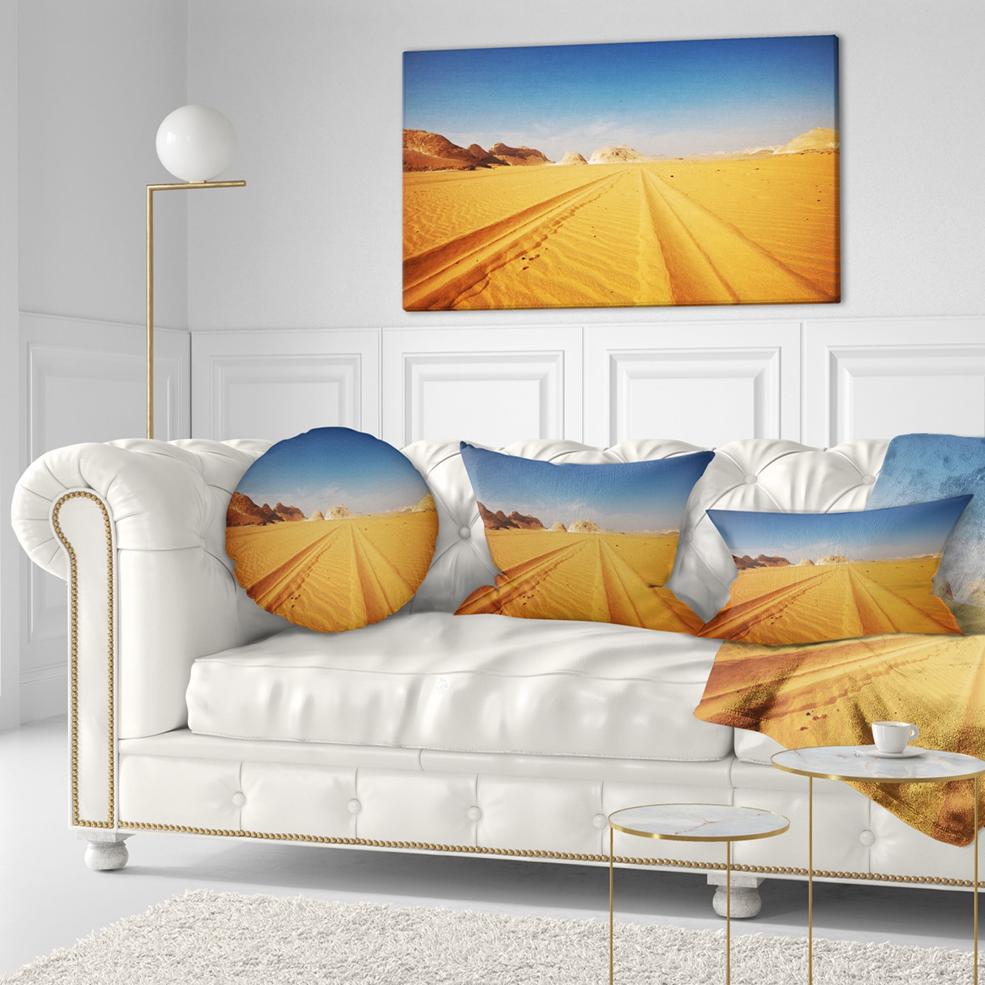 Designart 12" x 20" Multi-color Landscape Polyester Throw Pillow