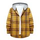 thumbnail image 1 of Camisas s Para Hombre Manga Corta Camisa informal de otoño e invierno para hombre, blusa de manga larga con cuello encapuchado y estampado a cuadros (Yellow, XXL), 1 of 7