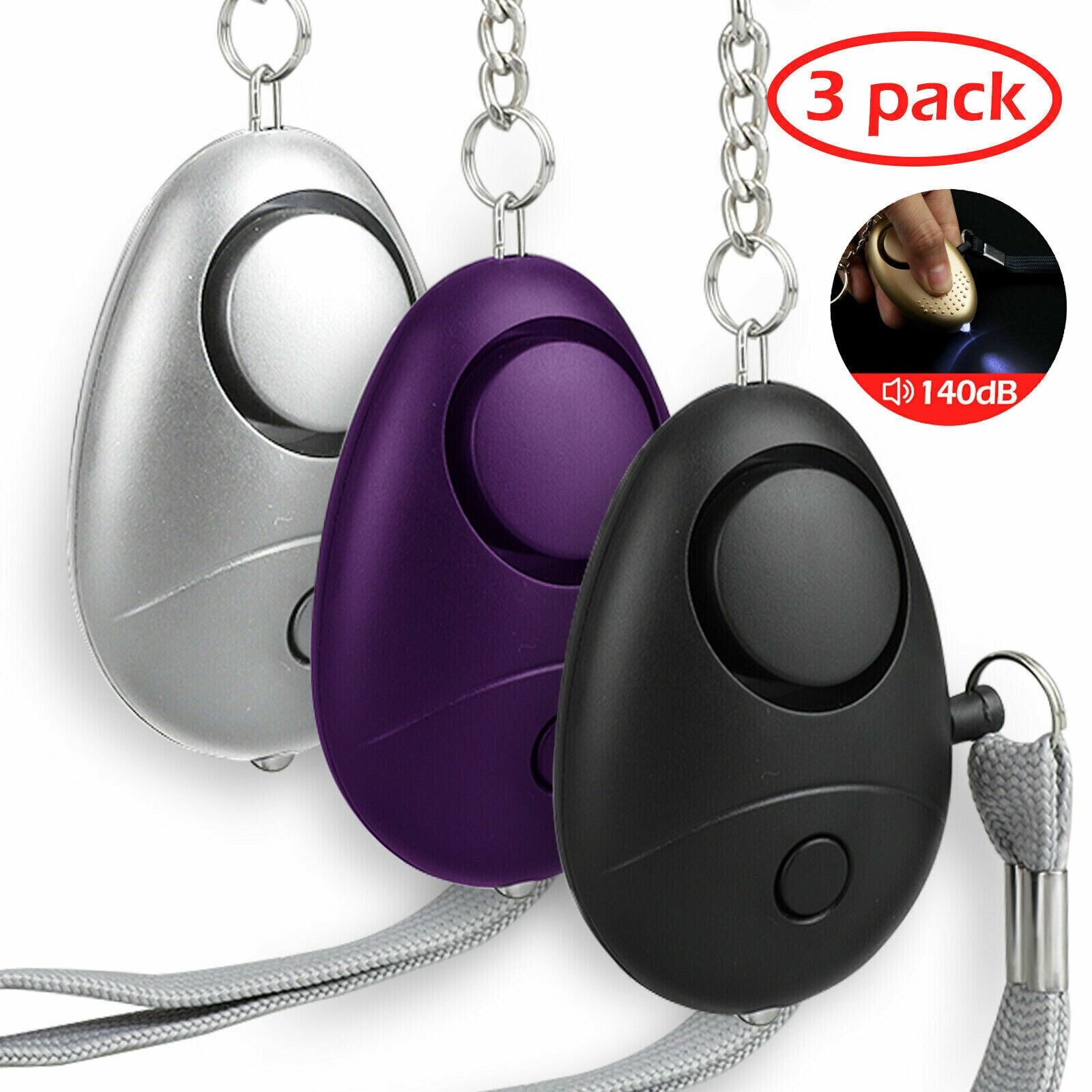 Personal Alarm keychain for WOMEN/KIDS siren 140 DB LOUD & LED light 4 PACK 