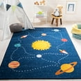 thumbnail image 3 of SAFAVIEH Kids Playhouse Solar System Machine Washable Area Rug, Navy/Gold, 6'7" x 9', 3 of 13
