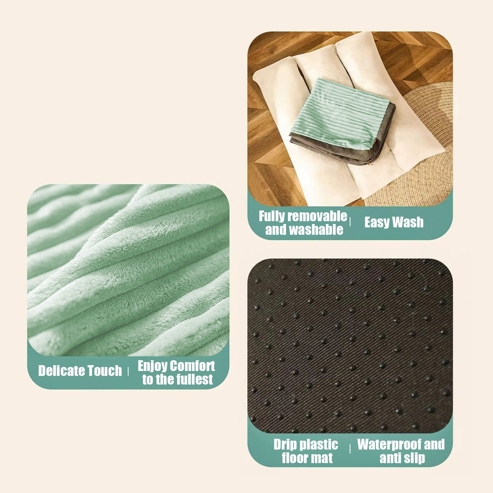 Bfogop Washable Dog Bed Deluxe Plush Dog Crate Beds Comfy Kennel Pad Anti-Slip Pet Sleeping Mat Portable Kennel Pad, Lightweight Travel Flat Pet Beds for Indoor& Outdoor Dogs 23 x18.5 in