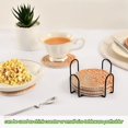 thumbnail image 6 of Haosy Set of 6 Drink Woven Coaster with Holder Heat Resistant Non-Slip Bar Coasters 4 Inches Orange Watercolor Pebble, 6 of 7