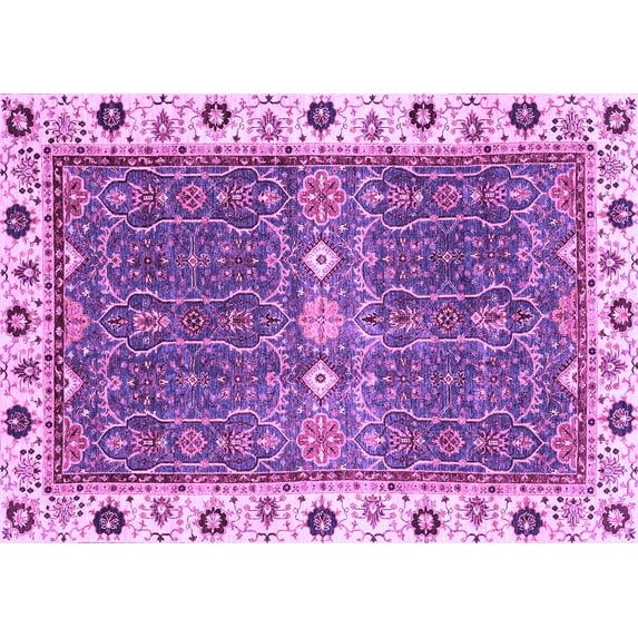 Ahgly Company Indoor Rectangle Oriental Purple Traditional Area Rugs, 3' x 5'