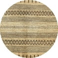 thumbnail image 1 of Ahgly Company Machine Washable Indoor Round Abstract Brown Gold Area Rugs, 5' Round, 1 of 7