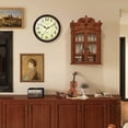 thumbnail image 4 of Geevon 12 IN Retro Wall Clock No Ticking Sound, Wall Clock with Quartz Accents and Vintage Patterns, Battery Operated for Kitchen, Bedroom, Office, Classroom, Living Room Decor (Reddish Brown), 4 of 10