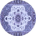 thumbnail image 1 of Ahgly Company Indoor Round Oriental Blue Modern Area Rugs, 4' Round, 1 of 4