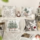 thumbnail image 5 of Juego de 4 fundas de almohada navideñas de 45 x 45 cm, color rojo, decorativas para sofá, hogar y decoración invernal., 5 of 5