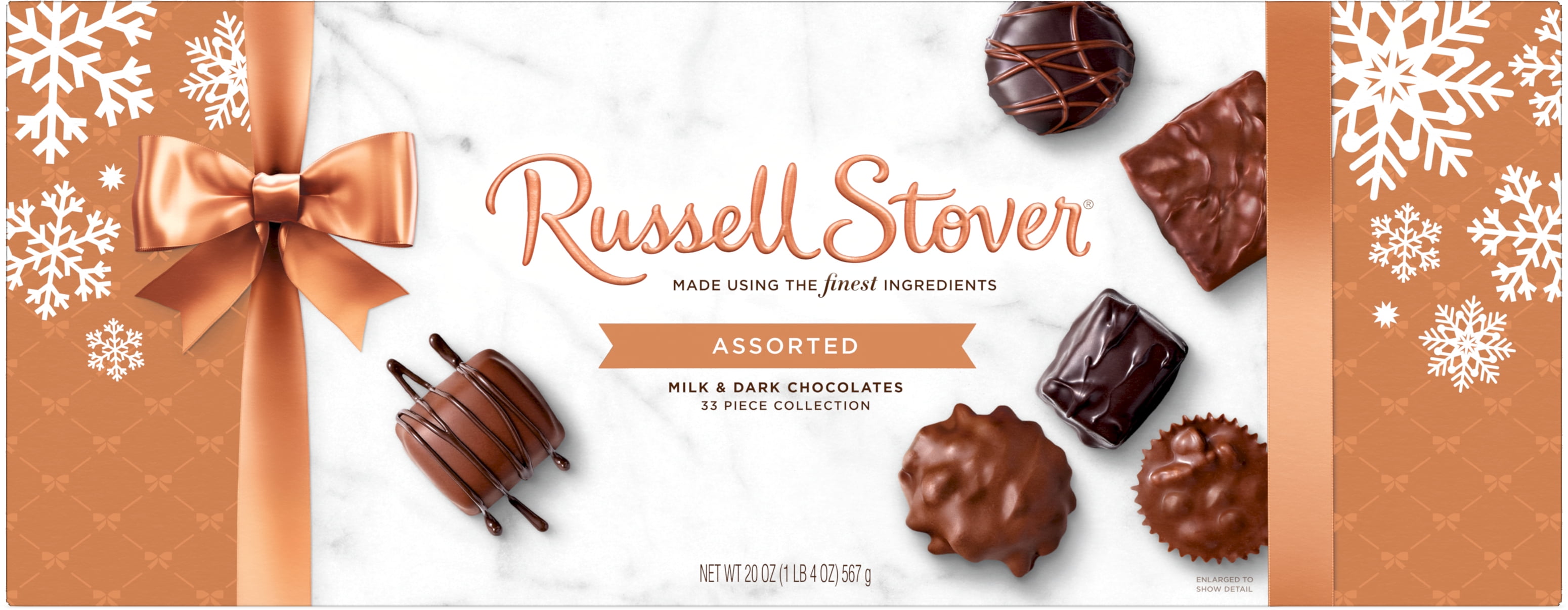 Russell Stover Assorted  Milk Chocolate & Dark Chocolates WOW Gift Box, 20 oz. (33 pieces)