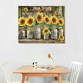 thumbnail image 3 of Nawypu Framed Rustic Sunflower Wall Art Vintage Bathroom Canvas Print Flower Painting Rustic Bathroom Picture Home Decor For Bathroom Bedroom Ready To Hang, 3 of 5