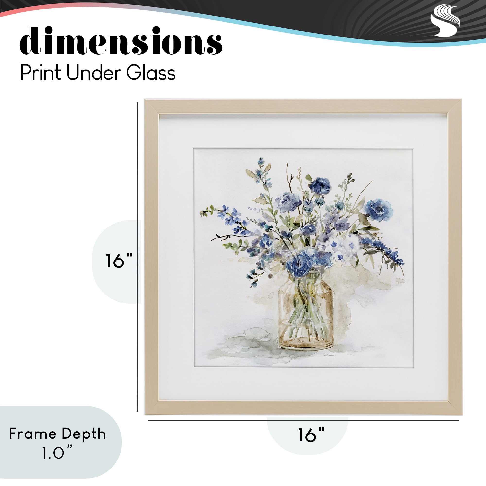 Stupell Industries Spring Floral Dollops Birch Framed Print Under Glass, design by Carol Robinson