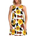 thumbnail image 1 of Disketp Cow Print Sunflower para Vestido sin Mangas para Mujeres, Vestidos de Verano para Mujeres, Casual y Holgado para la Playa, 1 of 7