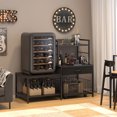 thumbnail image 3 of Mini Fridge Stand with Storage, ETASE Microwave Stand with Power Outlet, Mini Refrigerator Stand with Movable Storage Basket, Heavy Duty Baker's Rack for Dorm Home(Black), 3 of 12