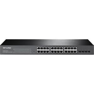 TP-LINK JetStream 24-Port Gigabit Smart Switch with 4 SFP Slots - 24 Ports - Manageable - 4 x Expansion Slots - 1000Base-T, 1000Base-X - 24 x Network, 4 x Expansion Slot - Twisted Pair, Optical