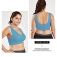 thumbnail image 2 of Women's Pure Comfort Plus Size Bras Size 4xl-6xl, T-shirt Bra Women Bra Full Coverage,wireless Bra with Removable Padding,Light Blue,4XL, 2 of 4