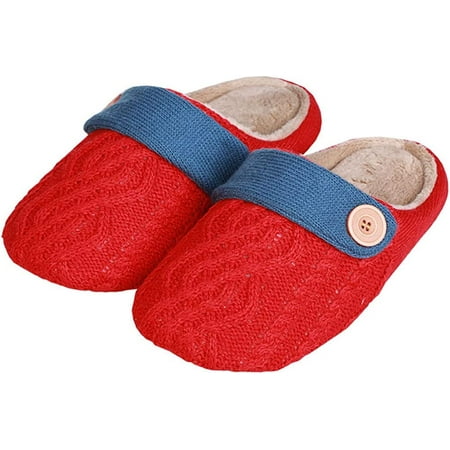 

CoCopeanut Women Warm Knitted Fleece Plush Slippers Socks Indoor Slip On Comfy Slippers House Shoes