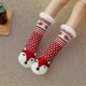 thumbnail image 3 of Socks Slippers Women Warm Socks for Winter, Non-Slip Home Socks Women Girl Christmas Thick Socks, Size 35-42, 1 Pair Red with Fox, 3 of 5