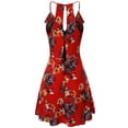 thumbnail image 2 of FashionOutfit Women's Floral Print Sleeveless V-Neck Ruffle Front Mini Dress, 2 of 4