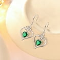thumbnail image 6 of Beautlace 18K White Gold over Stering Silver Butterfly Dangle Drop Earrings,May Birthstone Heart Hook Earrings Jewelry Birthday Christmas Mothers Day Gifts for Women Mom, 6 of 11