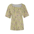 thumbnail image 3 of ATENAR Womens Shirts V Neck Solid Color Tops for Women Soft Tee Yellow M, 3 of 4