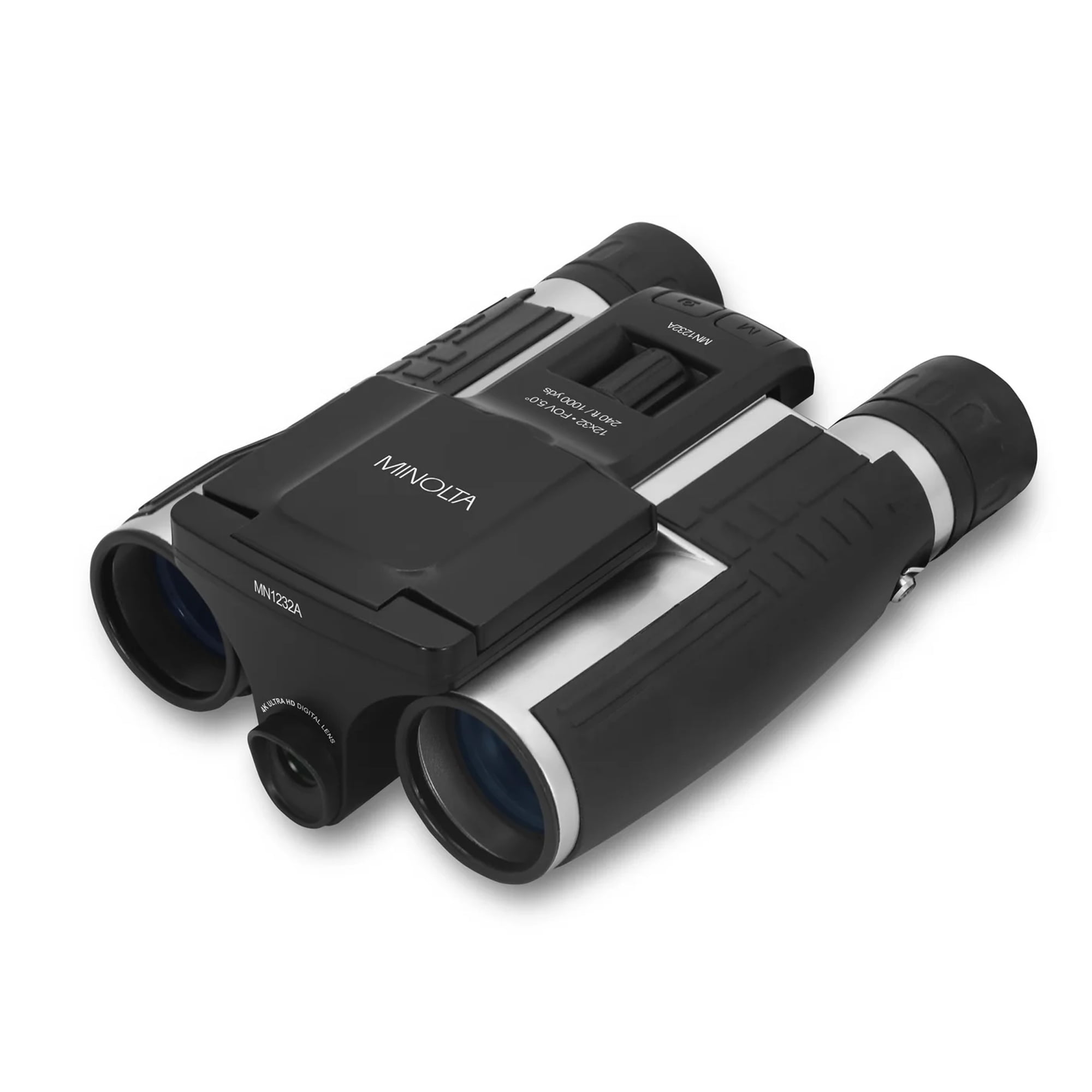 Minolta 12x32 Digital Binoculars - 4K UHD Video Camera, 48MP Photo Capture, 8X Digital Zoom, IPS Anti-Glare Screen, Fog-Resistant Optics, Compact, Ideal for Birdwatching & Travel Hunting + Harness