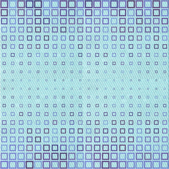 Ahgly Company Machine Washable Indoor Square Transitional Iceberg Blue Area Rugs, 4' Square