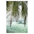 thumbnail image 3 of Póster de lienzo con estampado de playa, mar, océano, arte de pared, puente, hojas, tortuga, gaviota, pintura vibrante de verano, imagen nórdica para decoración del hogar, 3 of 5