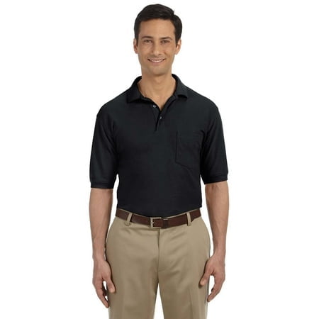 Harriton Polo Homme 5.6 oz. Easy BlendTM avec Poche