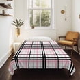 thumbnail image 4 of Pink Black Plaid Tapestry for Bedroom Wall Hanging Tapestry, Farmhouse Pink Black Checkered Ceiling Backdrop Tapestries Poster Blanket Wall Decor for Teens Room Living Room Dorm 39" x 59", 4 of 8