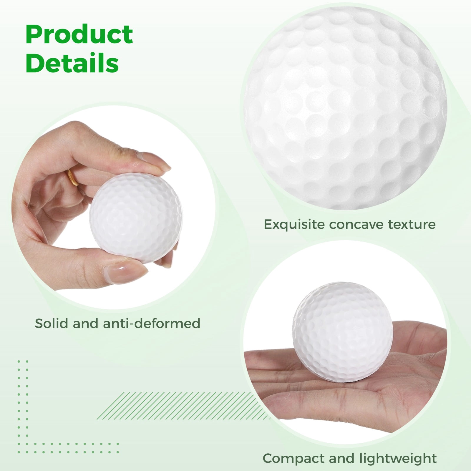 80PCS Golf Practice Balls, PU Foam Soft Golf Balls for Indoor and Outdoor Training, White 1.7" Diameter Ideal for Golf Beginners Quality Golf Swing Training