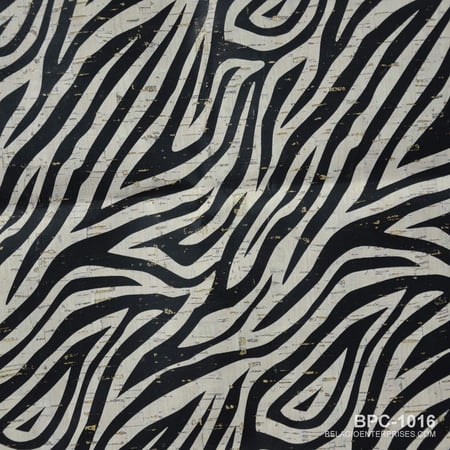 Belagio 25" Wide x 3 Yards Cork Fabric, Precut, Zebra, Black/White