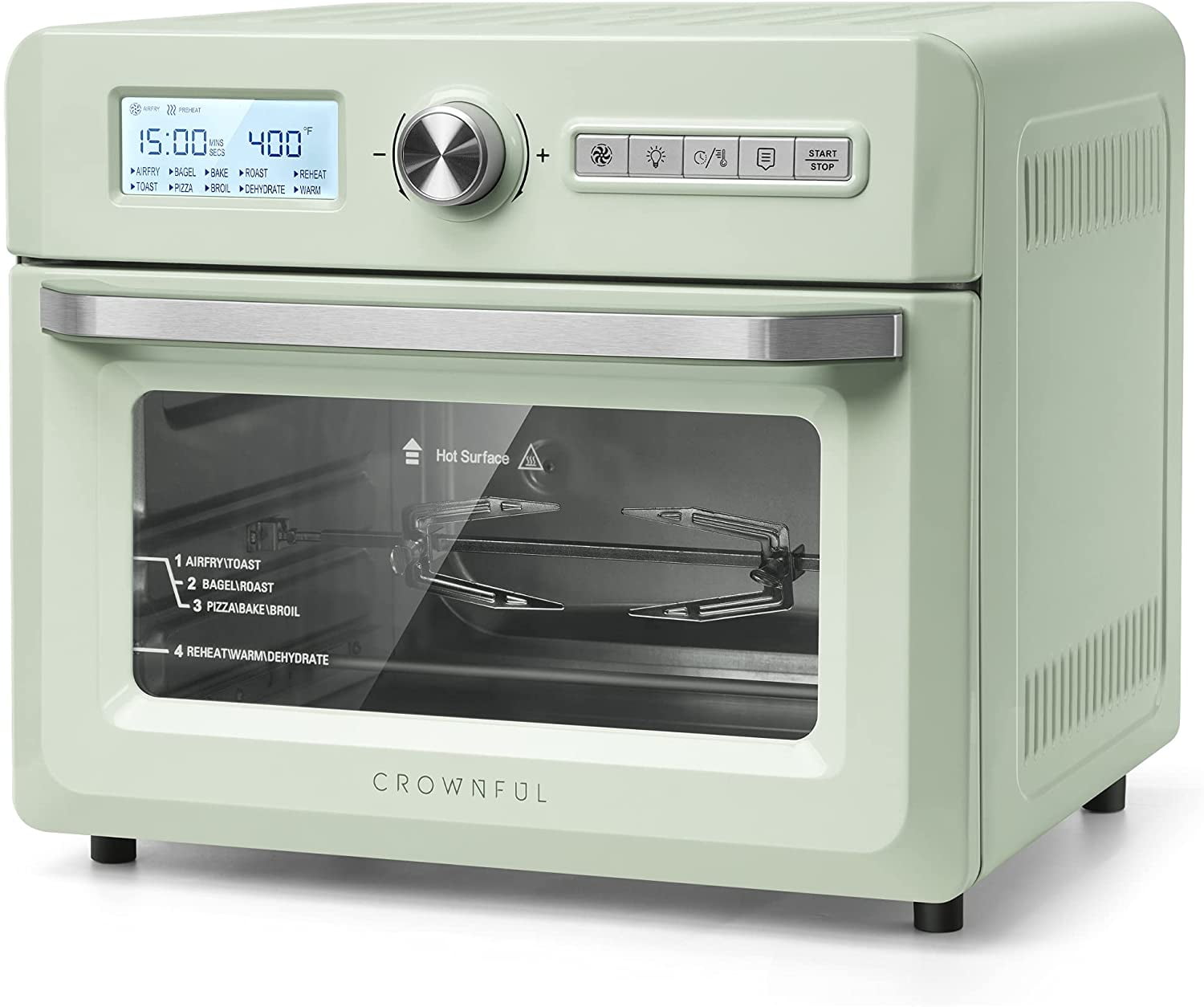 crownful 19 quart air fryer toaster oven