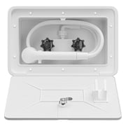 Leisure Coachworks RV Exterior Shower Box Kit ABS Hose Camper Trailer Cowboy Shower (White)