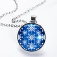 thumbnail image 2 of Snowflake Elegant Glass Circular Pendant Necklace - Women's Jewelry, 2 of 5