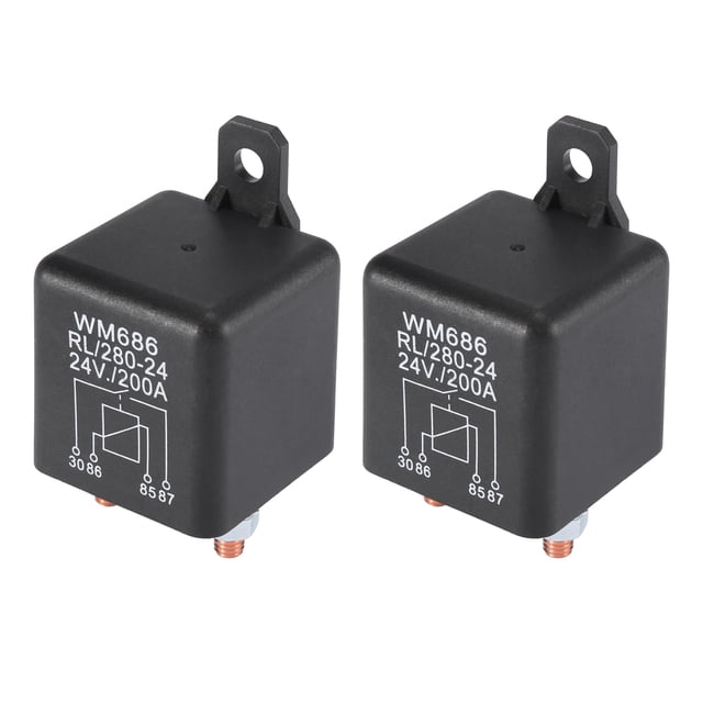 Relé Interruptor Coche Universal Unique Bargains 2uds 4 Terminal DC 24V 200A