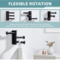 thumbnail image 4 of JJEAN-Swivel Towel Hook 3 Arms, SUS 304 Stainless Steel Robe Holder for Bathroom, Wall Hook Matte Black, 4 of 4
