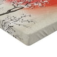 thumbnail image 2 of Cherry Blossom Fitted Sheet, Japanese Folkloric Themed Sakura Tree, Decorative Soft Bedding All-round Elastic Pocket, Twin Size, Grey Yellow DArk Coral, by Ambesonne, 2 of 3