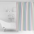 thumbnail image 2 of White Pink Shower Curtain, 60" x 72", and Light Blue Simple Line Colored Block Waterproof Bathroom Curtain Washable Shower Curtain Set with 12 Hooks, 2 of 6