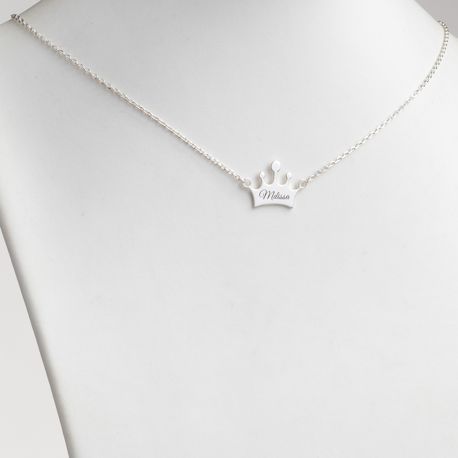 Personalized Planet Sterling Silver Whimsical Script Name and Birthstone Necklace ,Women's