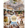 thumbnail image 5 of Blue Boho Orange Vintage Tablecloth Square Table Cloth 54x54, Waterproof Tablecloth Outdoor Table Cloth, Southwestern Ethnic Mexican Flowers Washable Table Cover for Kitchen Dining Party, 5 of 8