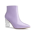 thumbnail image 1 of Unique Bargains Women's Clear Heel Pointed Toe Block Heel Ankle Boots, 1 of 7