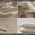 thumbnail image 2 of MooMee Duvet Cover Set Queen 100% Washed Cotton Twill Ultra-Soft Breathable Linen Like 3-Piece (Tannish Linen Grey, 90"x90"), 2 of 6