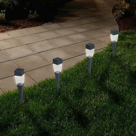 Solar Powered Lights Set Of 8 Led Outdoor Stake Spotlight Fixture