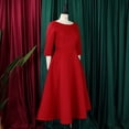 thumbnail image 6 of AURA Plus Size Summer Solid Color A Line Swing Dress Elegant High Waist Midi Evening Dress XL XXXL, 6 of 10